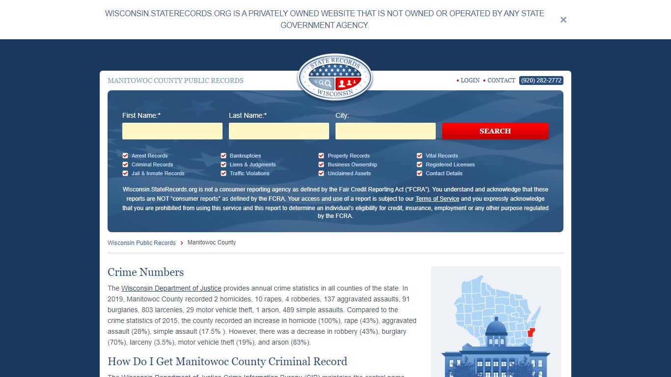 Manitowoc County Arrest, Court, and Public Records | StateRecords.org