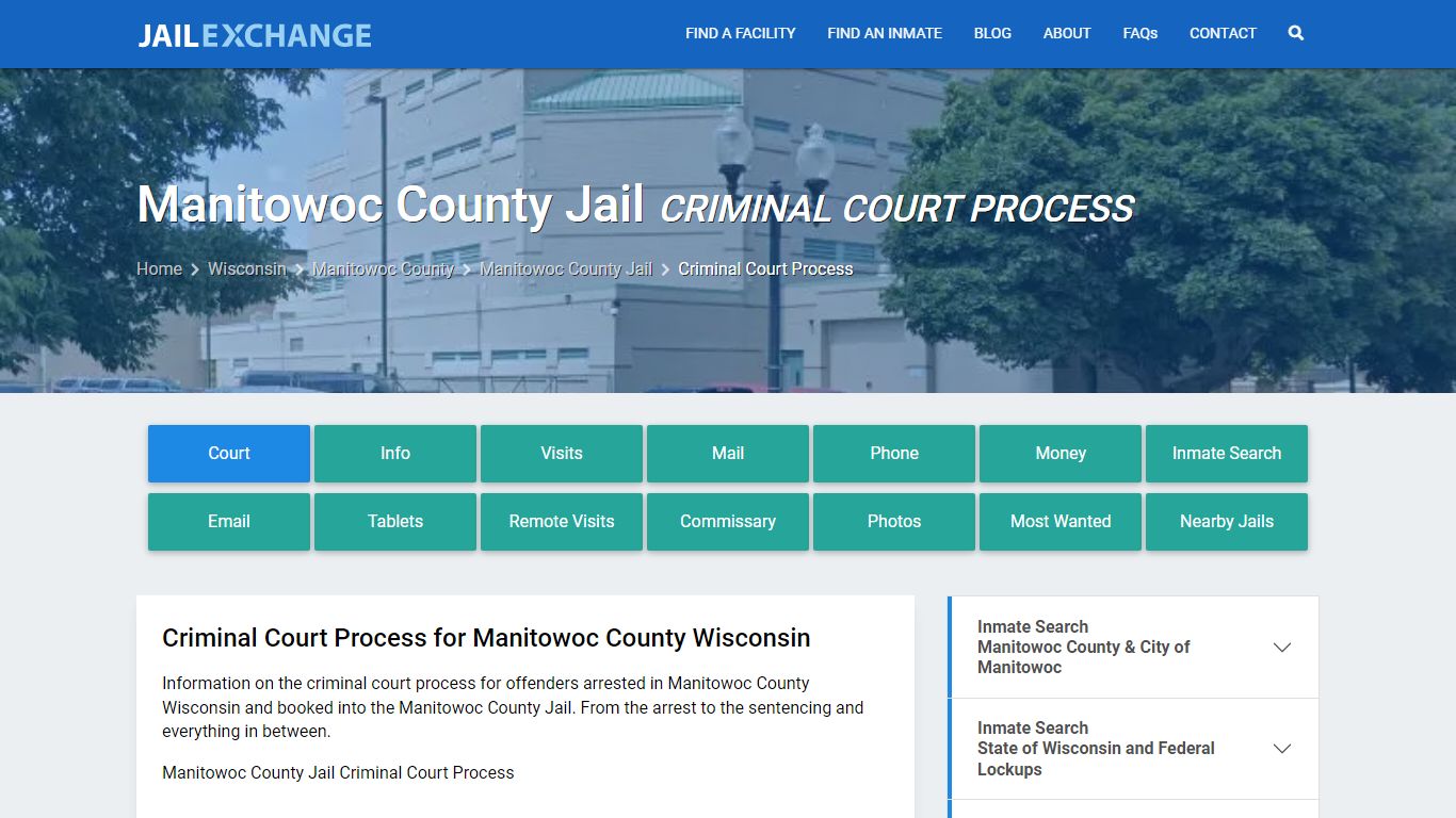 Manitowoc County Jail Criminal Court Process - Jail Exchange