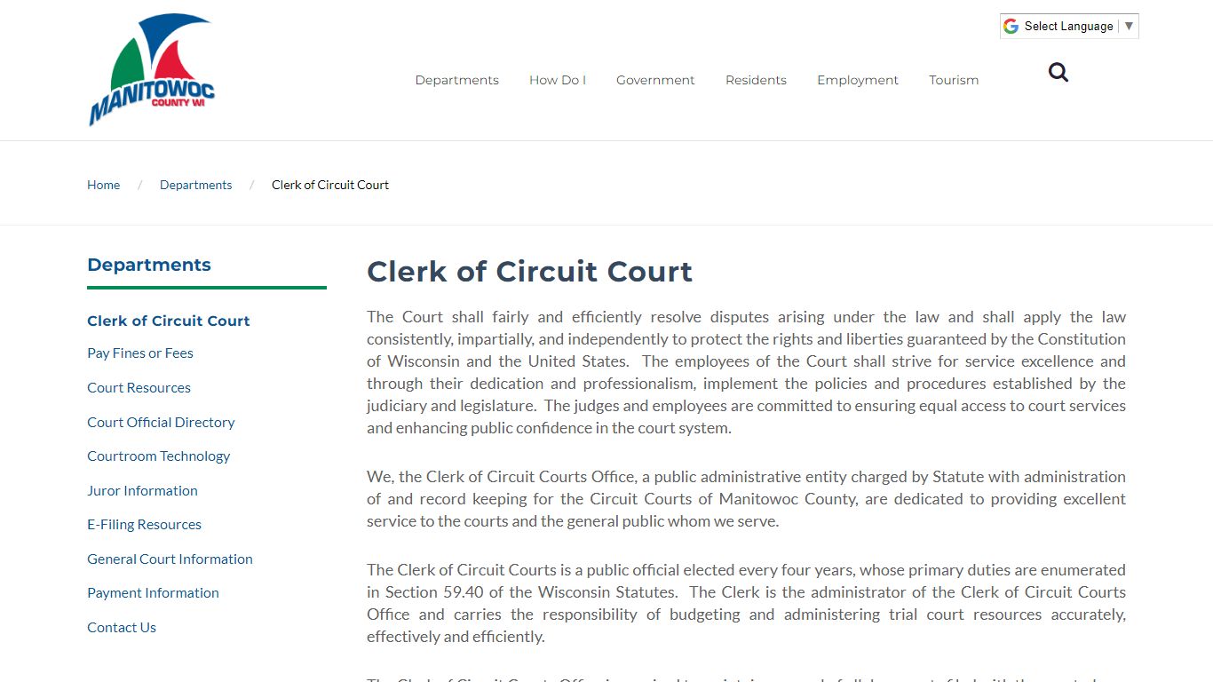 Clerk of Circuit Court - Manitowoc County